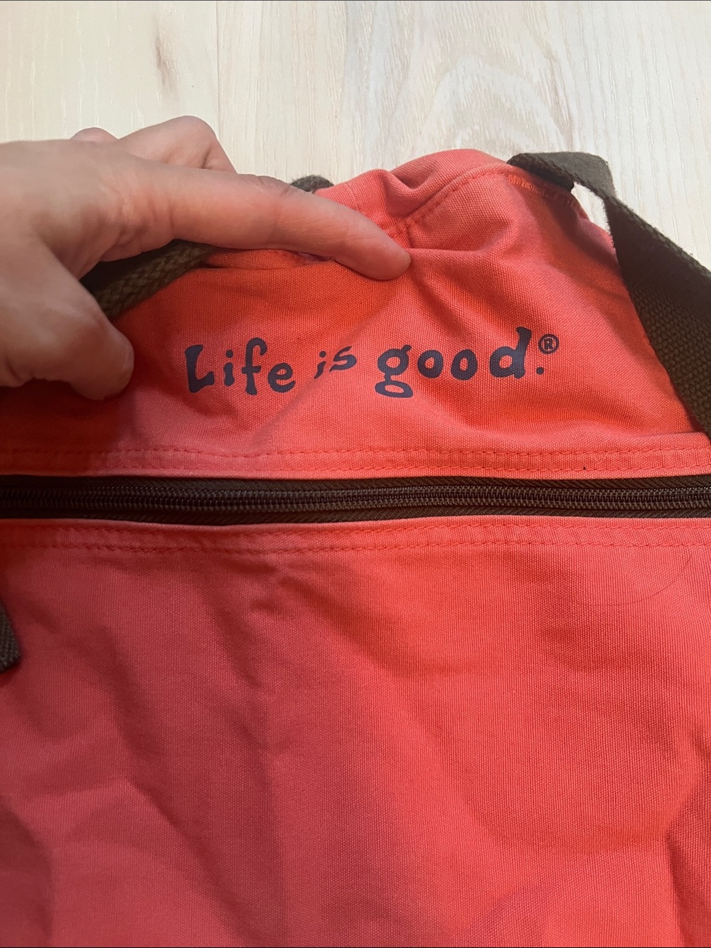 Life is Good Red Drawstring Backpack - Picture 3 of 3